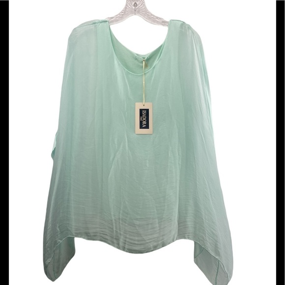 Isadora Paris Seafoam Green Sheer Top Amore Elegant Flowy Event Small Whimsical - Picture 2 of 7